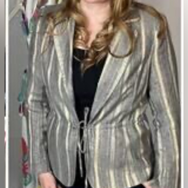 Harve Benard Metallic Striped Blazer